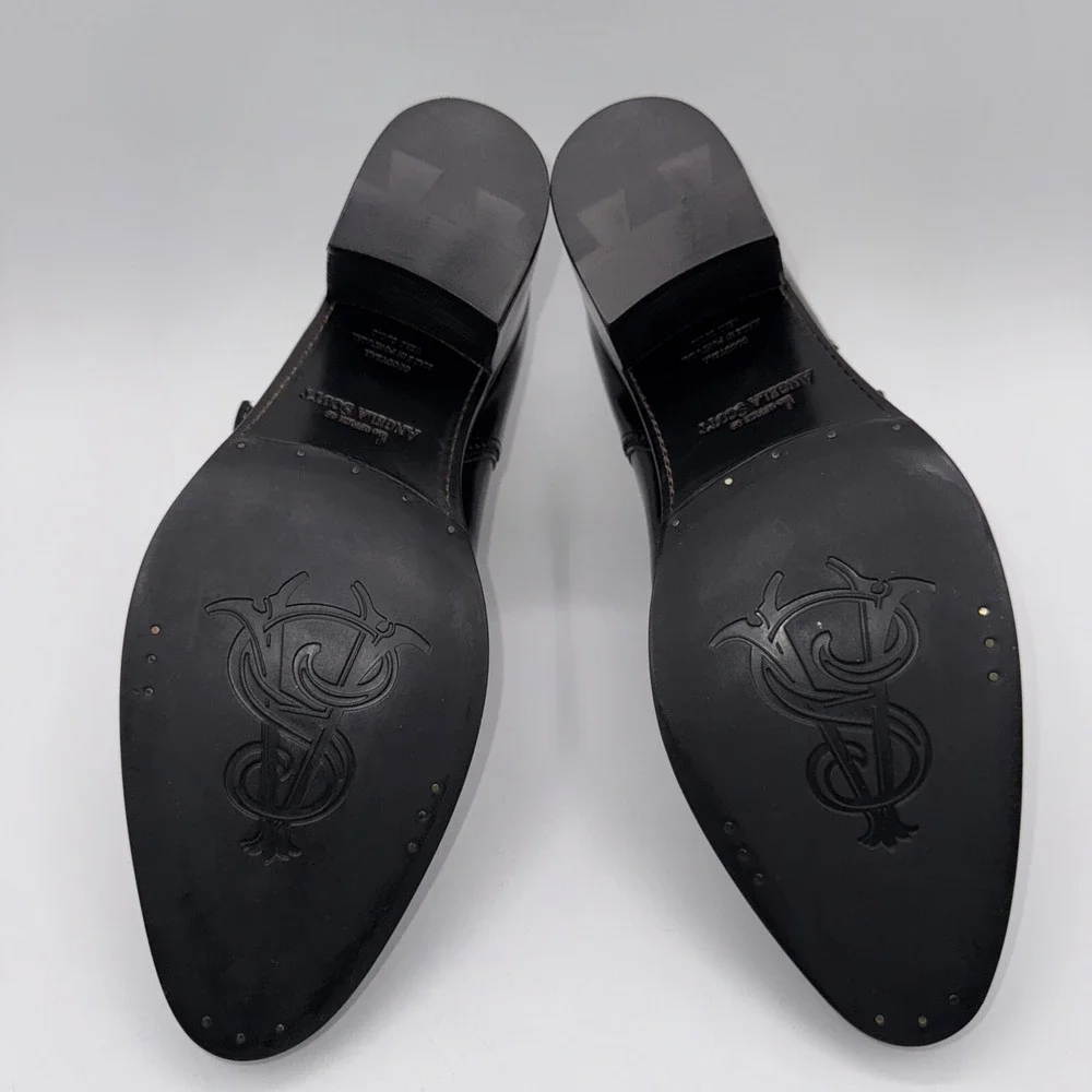 The Office Of Angela Scott Miss Brooke Heels Women's Size 7‎ EU 37 Black Leather